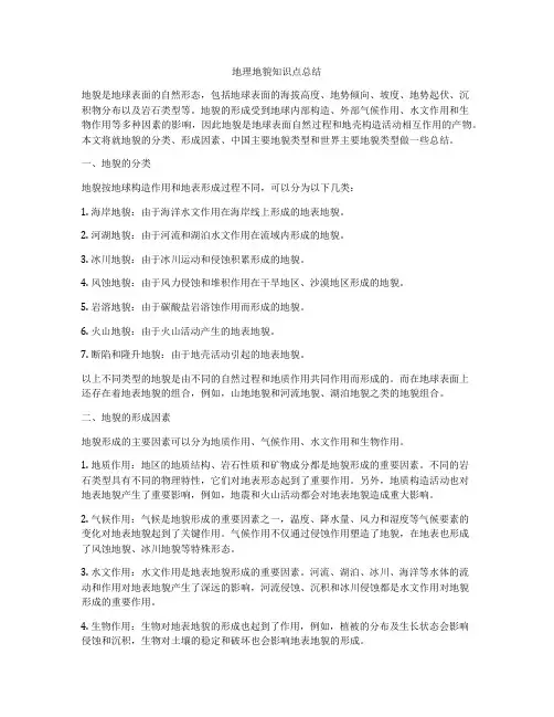 地理地貌知识点总结