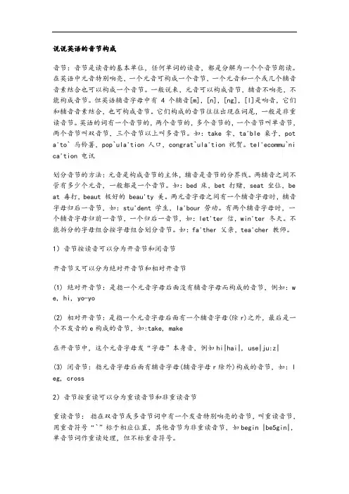 英语的音节构成