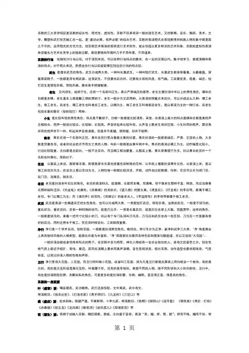 京剧艺术欣赏资料打印-12页word资料