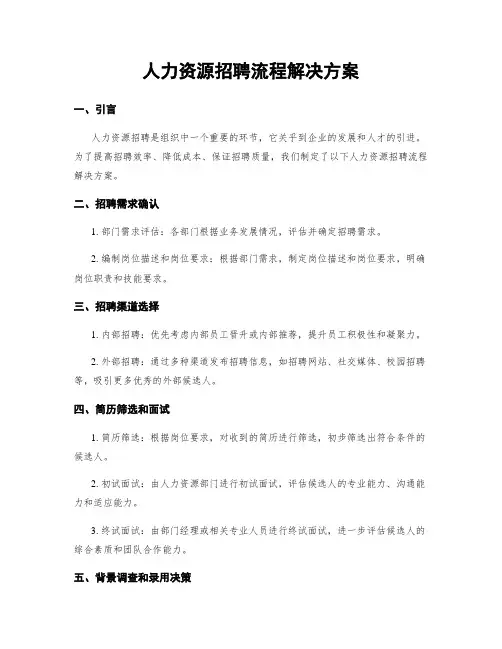 人力资源招聘流程解决方案