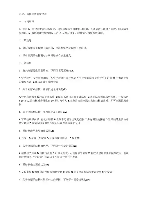 泌尿、男性生殖系统结核