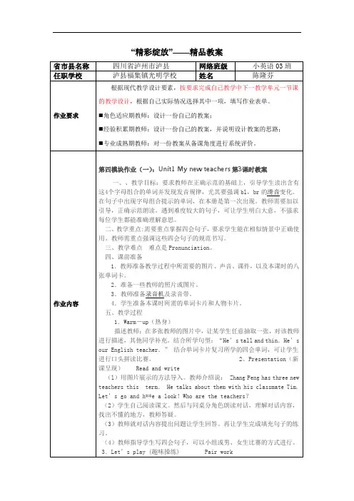 第四模块作业精品教案