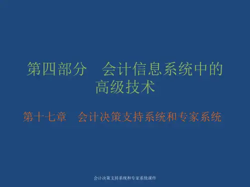 会计决策支持系统和专家系统课件