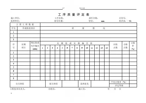 雨水管线检查记录表格