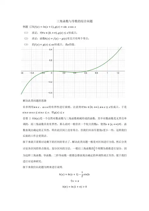 三角函数与导数的综合问题剖析(新高考热点问题)