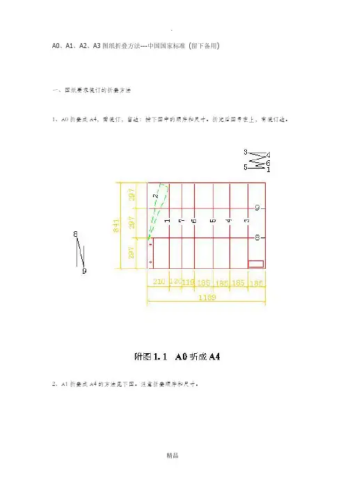 A0、A1、A2、A3图纸折叠方法(留下备用)