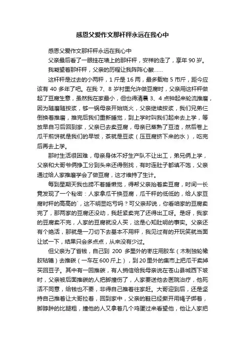 感恩父爱作文那杆秤永远在我心中