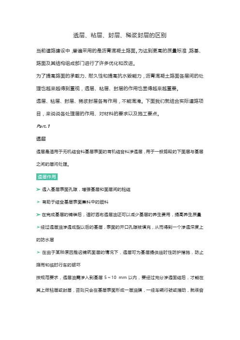 透层、粘层、封层、稀浆封层的区别