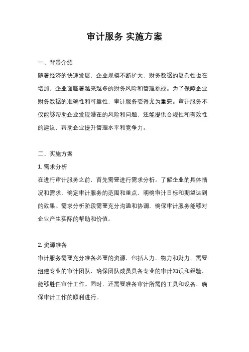 审计服务 实施方案