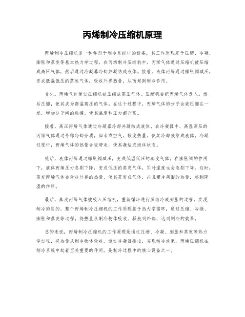 丙烯制冷压缩机原理