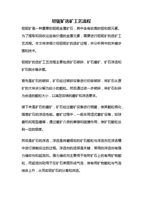 钽铌矿选矿工艺流程