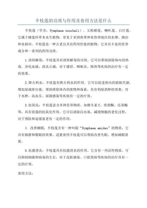 半枝莲的功效与作用及食用方法是什么