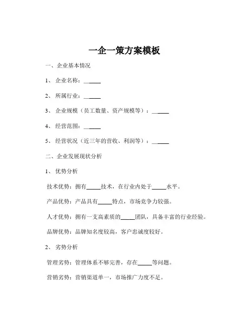 一企一策方案模板