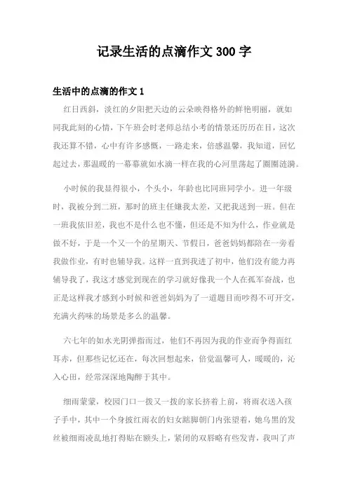 记录生活的点滴优秀作文300字