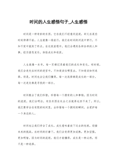 时间的人生感悟句子_人生感悟