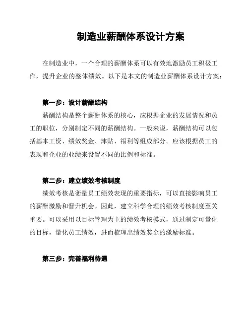 制造业薪酬体系设计方案