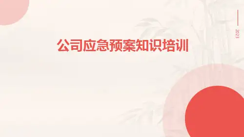 公司应急预案知识培训共ppt