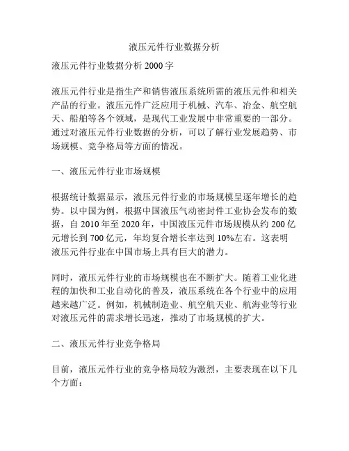液压元件行业数据分析