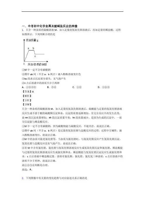 2020-2021备战中考化学易错题专题训练-金属及酸碱盐反应的图像练习题含答案解析