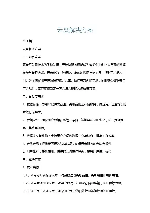 云盘解决方案