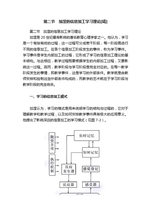 第二节　加涅的信息加工学习理论[精]