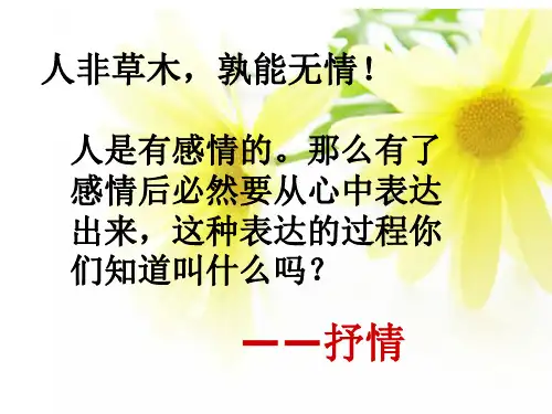 选择恰当的抒情方式(一)直接抒情