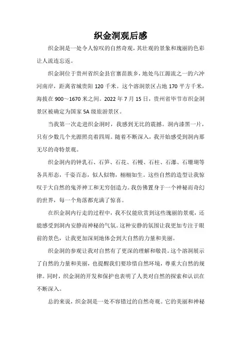 织金洞观后感