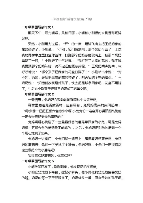 一年级看图写话作文（汇编15篇）
