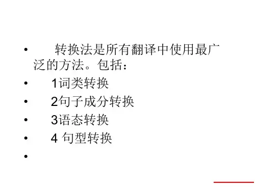 英汉翻译的技巧转换法共37页PPT资料