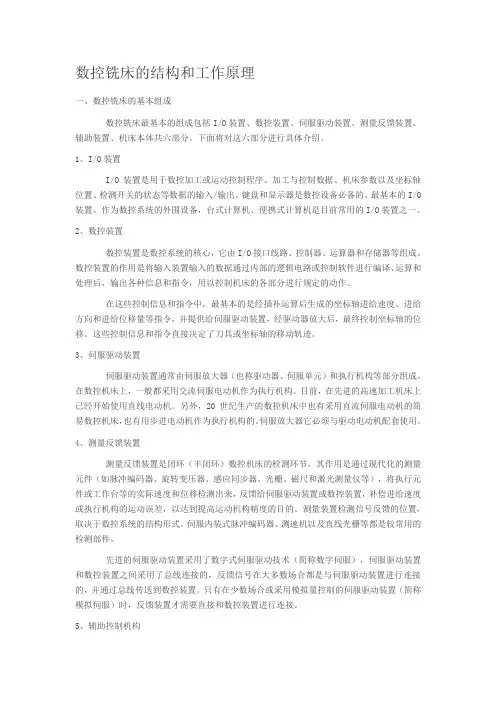 数控铣床的结构和工作原理