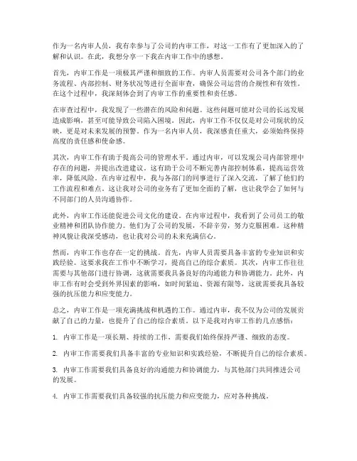 内审工作感想