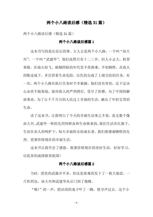 两个小八路读后感(精选31篇)