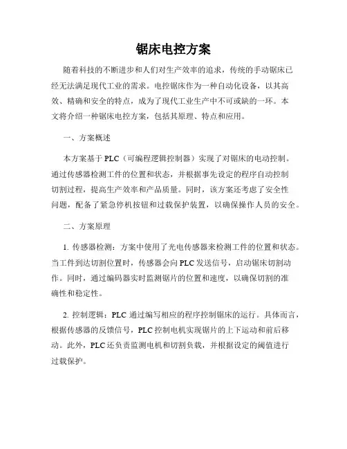 锯床电控方案