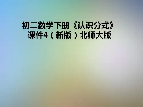 初二数学下册《认识分式》课件4(新版)北师大版