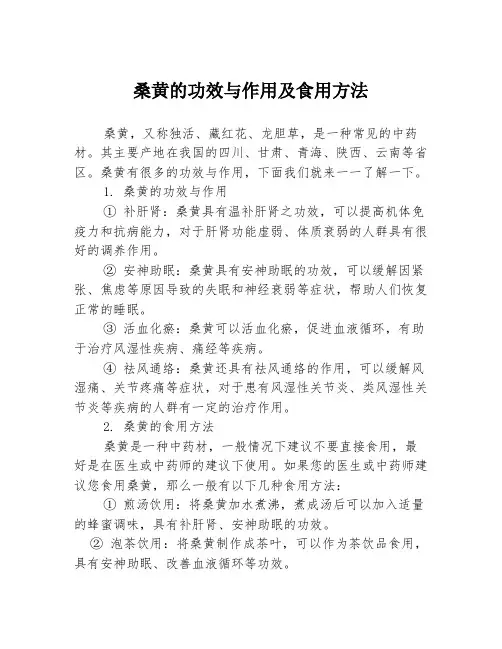 桑黄的功效与作用及食用方法