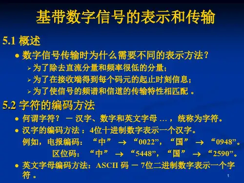 通信原理教程基带数字信号的表示和传输