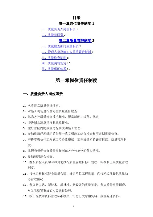 质量员职责