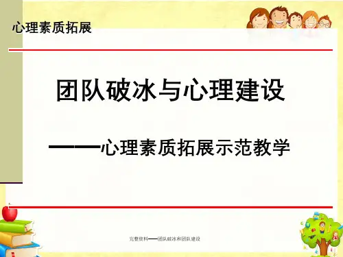 完整资料——团队破冰和团队建设