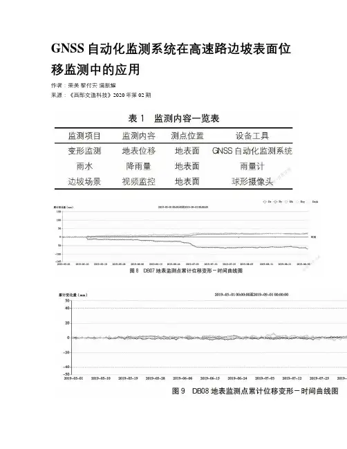 GNSS自动化监测系统在高速路边坡表面位移监测中的应用