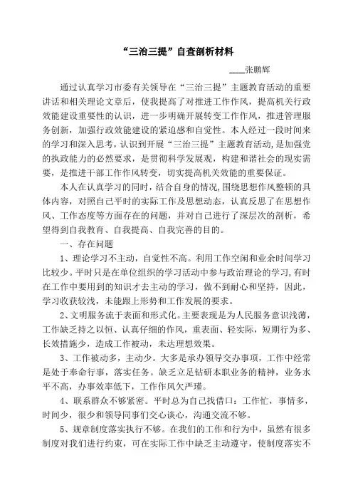 三治三提自我剖析1_张鹏辉