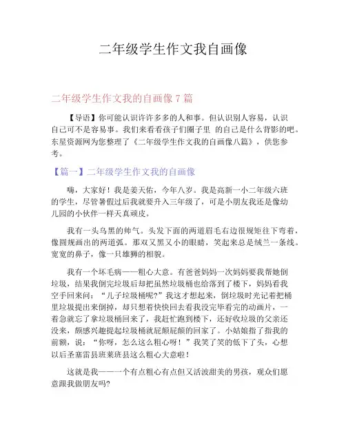 二年级学生作文我自画像