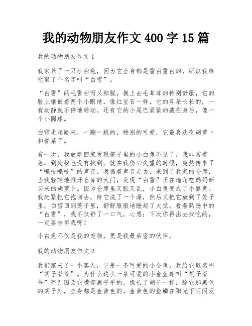 我的动物朋友作文400字15篇