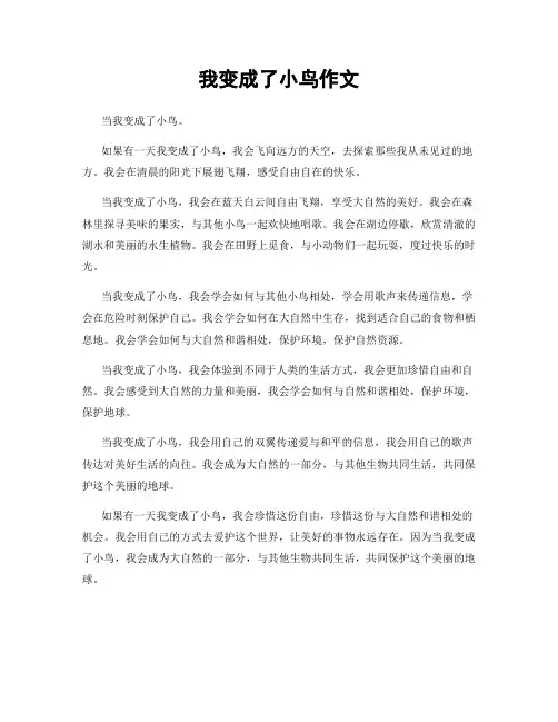 我变成了小鸟作文