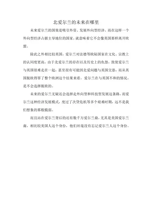北爱尔兰的未来在哪里