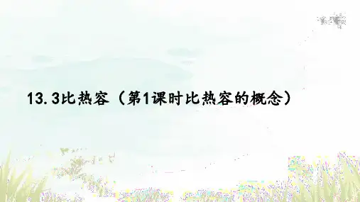 比热容(第1课时比热容的概念)课件人教版物理九年级全一册