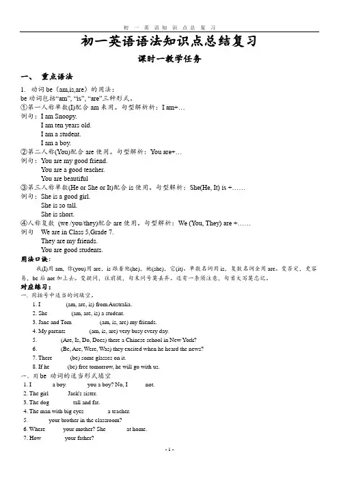 (完整版)2018年外研版初一英语语法知识点总结复习(最新超详细版),推荐文档