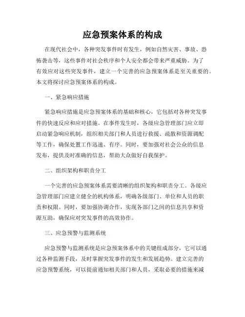 应急预案体系的构成