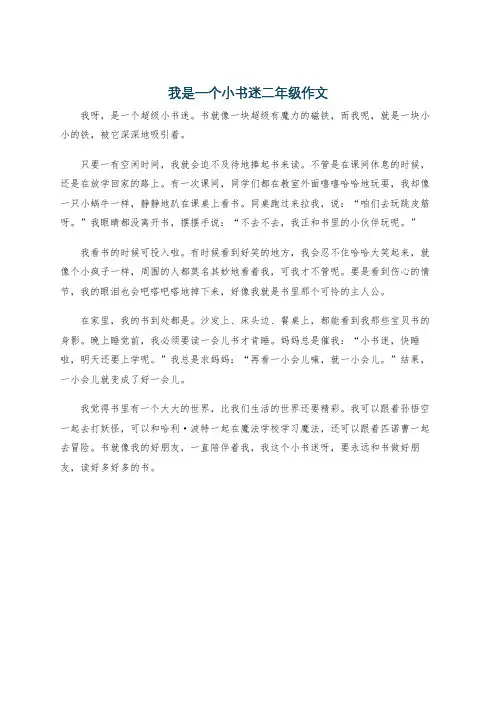 我是一个小书迷二年级作文