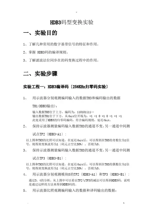 hdb3码型变换实验
