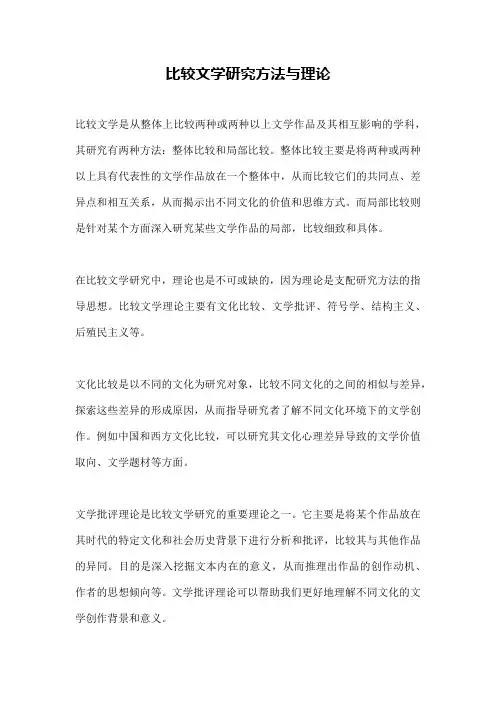 比较文学研究方法与理论